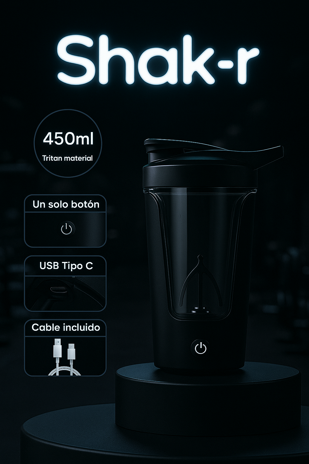 Botella Shaker Eléctrica