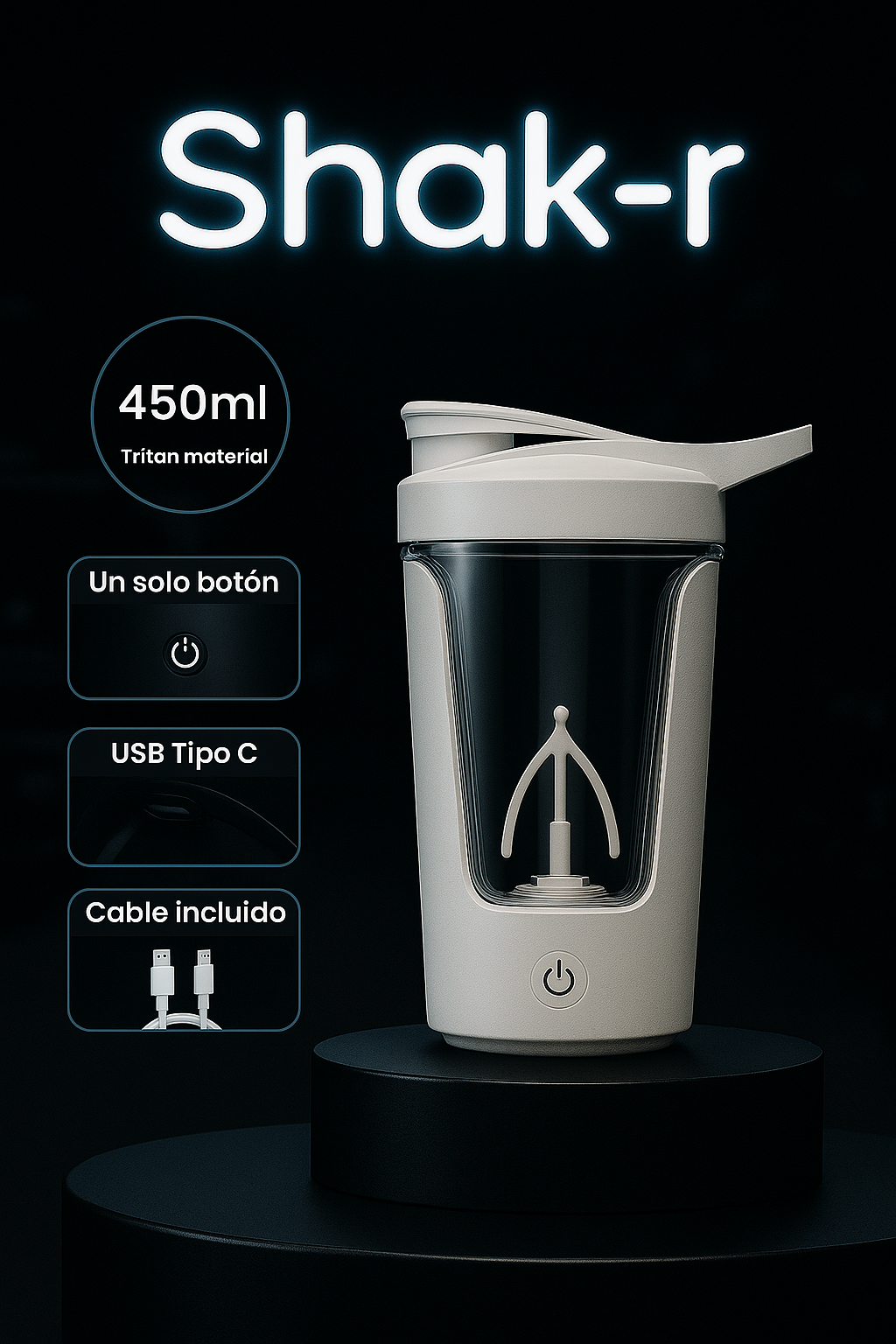 Botella Shaker Eléctrica